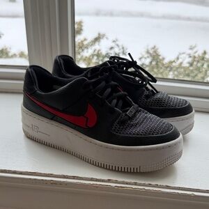 Nike Black and Red Women's Sneakers